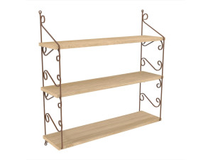 Wooden wall shelf "Seramoni" 72 x 20 x 80 cm - Oak