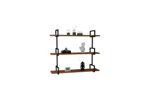 Uras" wooden wall shelf - 87 x 22 x 76 cm - Walnut