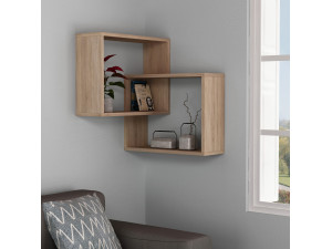 Ring" wooden wall shelf - 68 x 60 x 68 cm - Sonoma oak 2