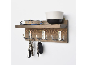 Aa031" wooden wall shelf - 30 x 11 x 13 cm - Walnut 2