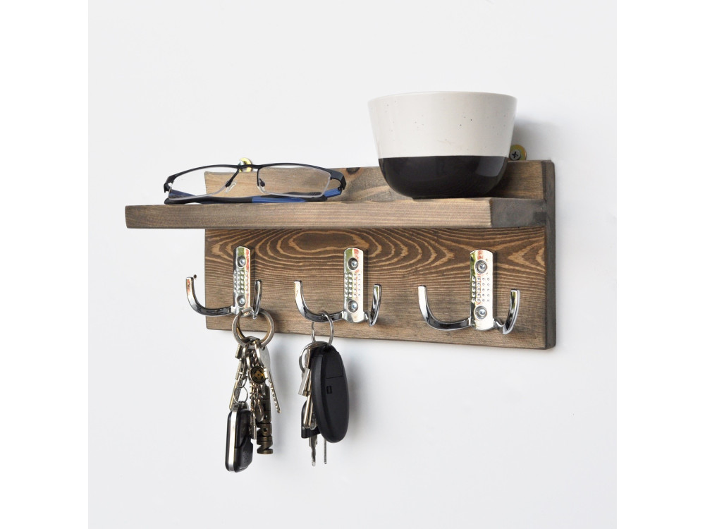 Aa031" wooden wall shelf - 30 x 11 x 13 cm - Walnut