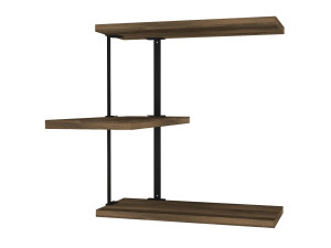 Frisbi" wooden wall shelf - 45 x 20 x 47 cm - WalnutBlack