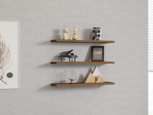 Boss" wooden wall shelf - 60 x 1 x 14 cm - Walnut 2