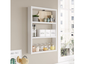 PR1" wooden wall shelf - 43 x 9 x 60 cm - White 2