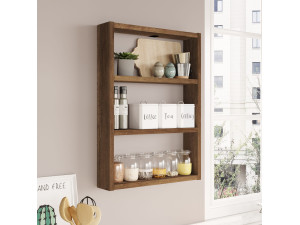 PR1" wooden wall shelf - 43 x 9 x 60 cm - Walnut 2