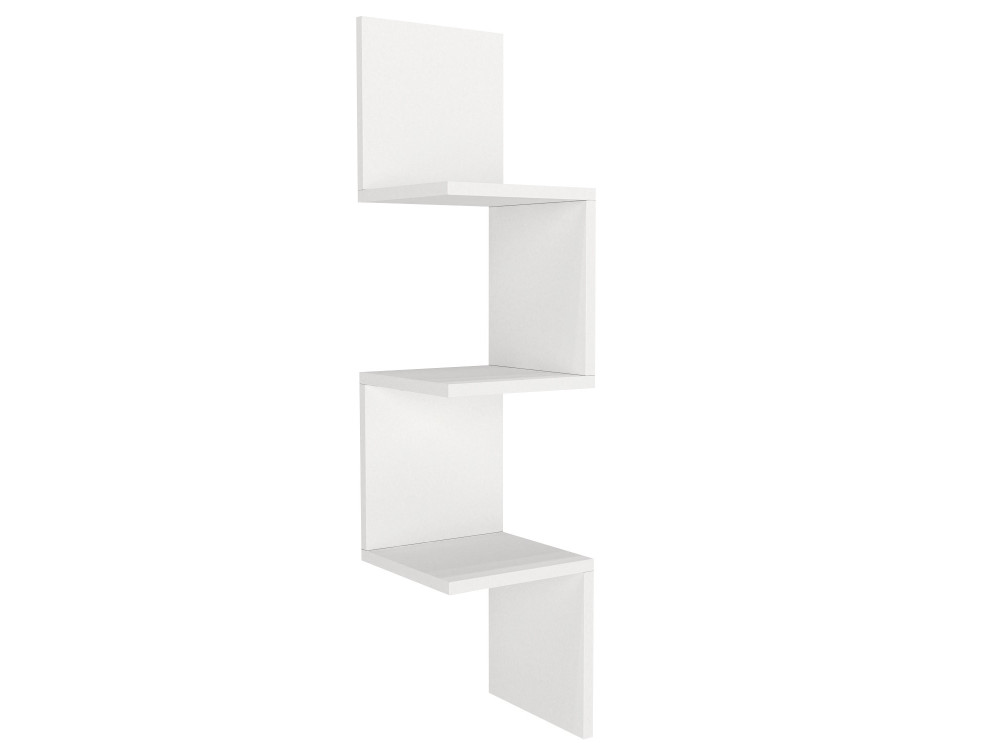 Corner" wooden wall shelf - 25 x 25 x 105 cm - White