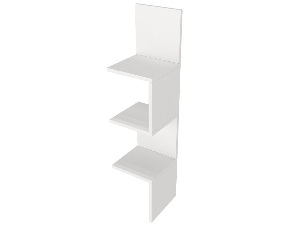 Corner" wooden wall shelf - 25 x 25 x 105 cm - White