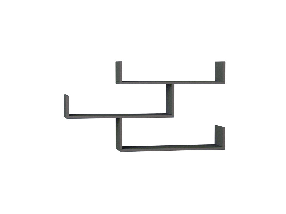 Wooden wall shelf "Tibet" - 120 x 22 x 67 cm - Anthracite