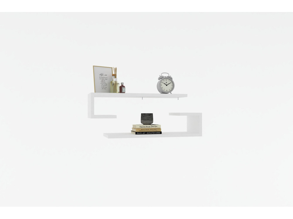 Eldo" wooden wall shelf - 60 x 19 x 15 cm - White
