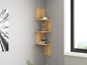 Zikzak" wooden wall shelf - 25 x 25 x 105 cm - Saphir 2