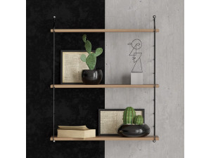 Armoni" wooden wall shelf - 72 x 20 x 85 cm - Walnut 2