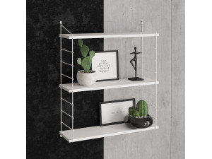 Armoni" wooden wall shelf - 72 x 20 x 85 cm - White 2