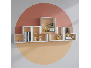 Elitra" wooden wall shelf - 180 x 15 x 59 cm - White 2