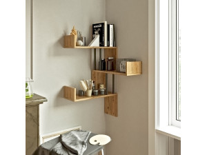 VG17" wooden wall shelf - 60 x 60 x 109 cm - Atlantic pine 2