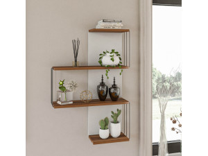 Cambel" wooden wall shelf - 64 x 19 x 96 cm - Brown 2