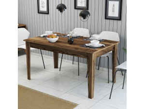 Milan500" wooden dining table - 145 x 88 x 75 cm - Brown 2