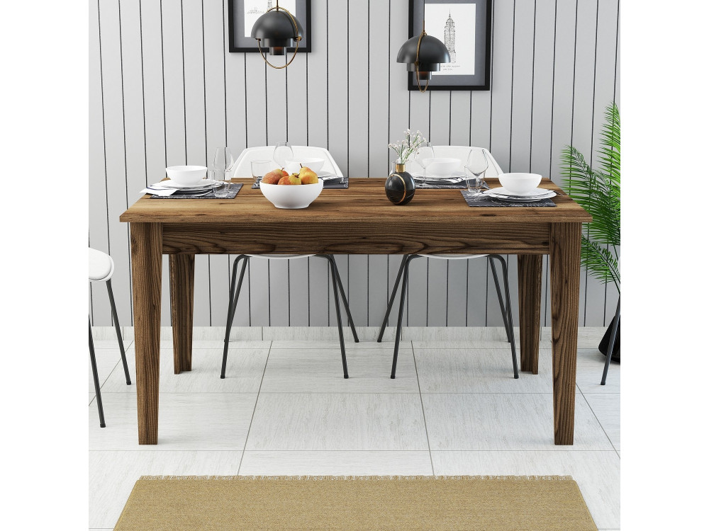 Milan500" wooden dining table - 145 x 88 x 75 cm - Brown