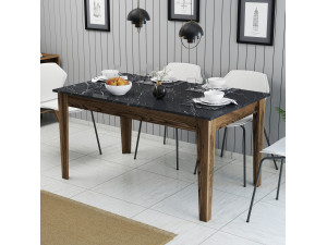 Milan500" wooden dining table - 145 x 88 x 75 cm - Black 2