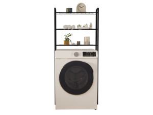 Nigel" metal washing machine cabinet - 68 x 24 x 150 cm - Black