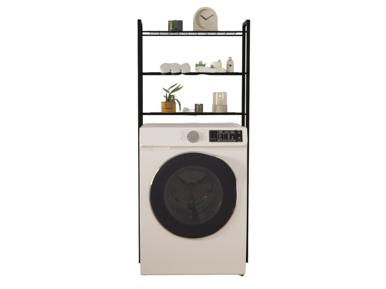 Nigel" metal washing machine cabinet - 68 x 24 x 150 cm - Black