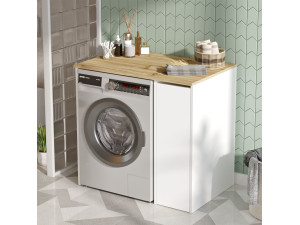 SA1" wooden washing machine bathroom cabinet - 93 x 60 x 88 cm - White 2
