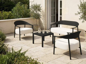 Céora" plastic and metal garden sofa - 2 seater - Black 2