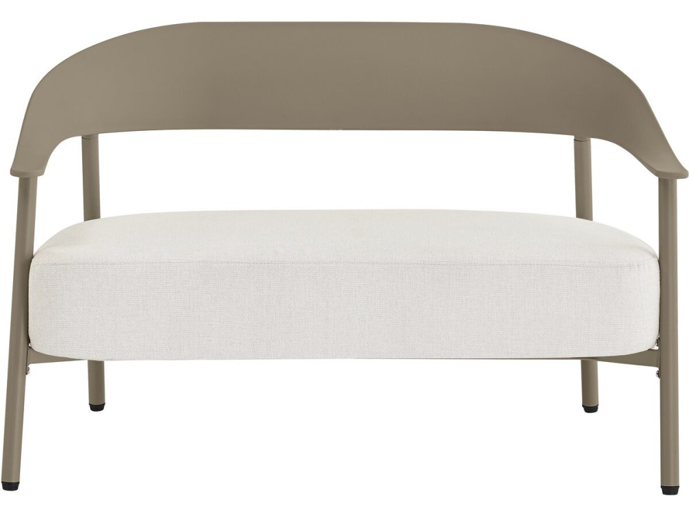 Céora" plastic and metal garden sofa - 2 seater - Taupe