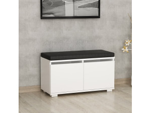 Drago" wooden shoe cabinet - 80 x 35 x 42 cm - White 2