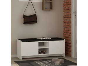 Zulla" wooden shoe cabinet - 110 x 37 x 43 cm - White 2