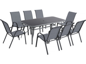 "Cordoba XL 180" 8-seater garden dining set - Grey