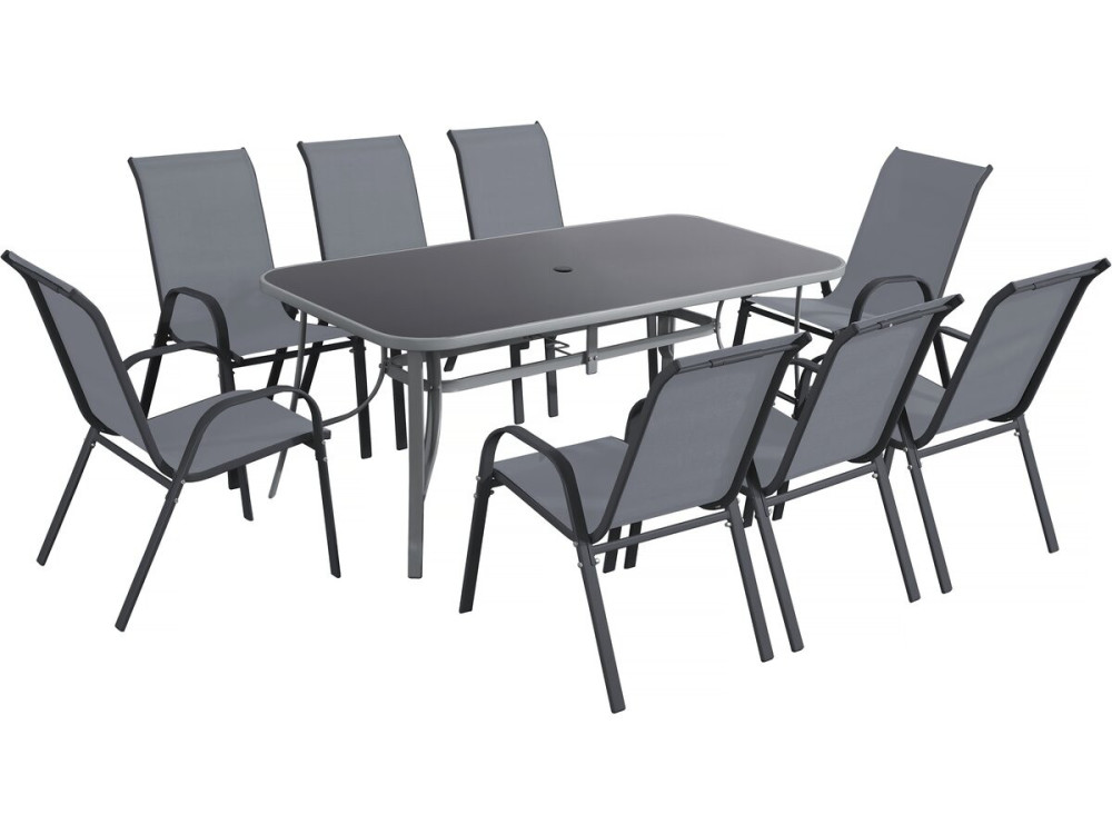 "Cordoba XL 180" 8-seater garden dining set - Grey