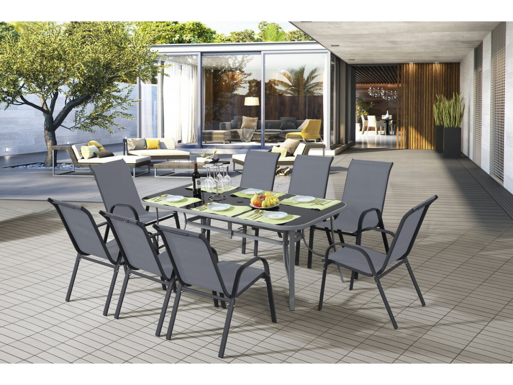 "Cordoba XL 180" 8-seater garden dining set - Grey