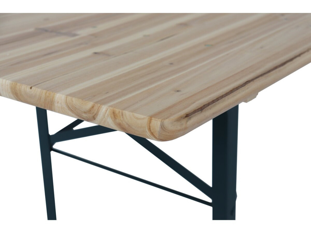 Lisbon" folding beer garden table with 2 benches - 218 x 59.5 x 75 cm - Brown