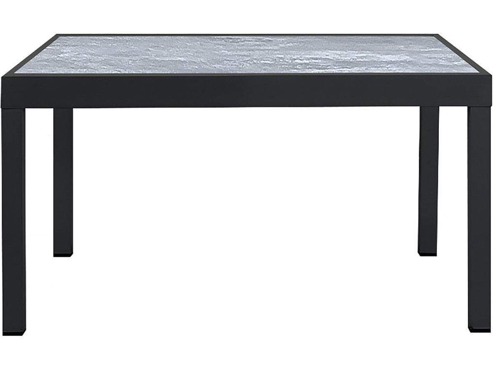 Lagos" aluminium extendable table and garden chairs - 140/280 x 90 x 76 cm - 8 seats - Light grey