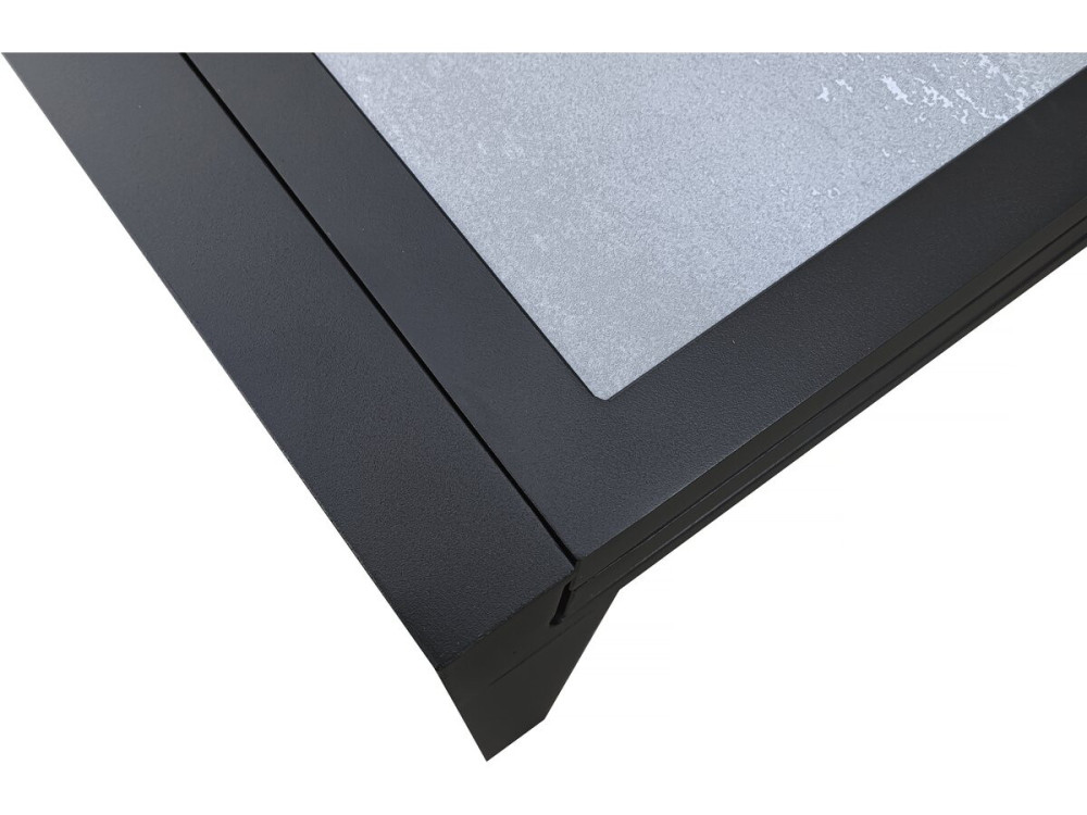 Lagos" aluminium extendable table and garden chairs - 200/320 x 105 x 76 cm - 10 chairs - Black