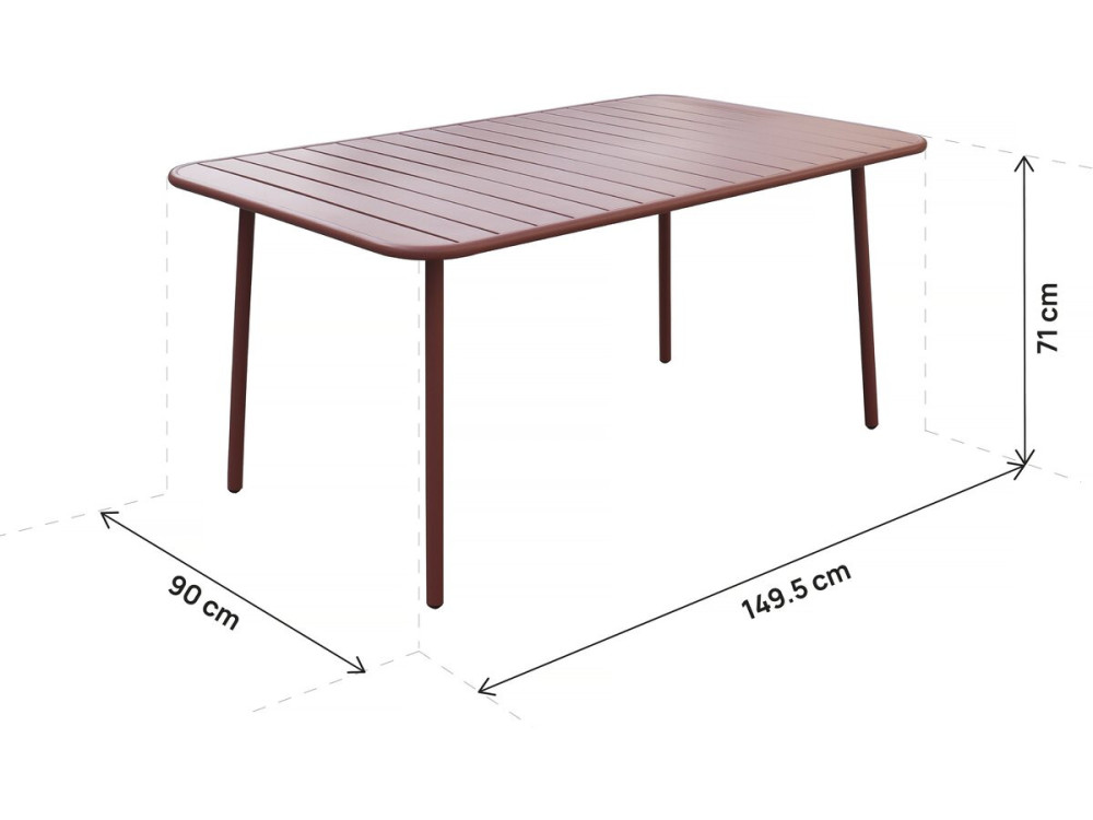 "Bilbao" metal garden furniture set - 6 seats - Terracotta