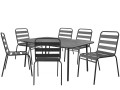 "Bilbao" metal garden furniture set - 6 seats - Grey - GREY