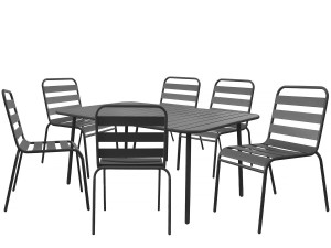 "Bilbao" metal garden furniture set - 6 seats - Grey