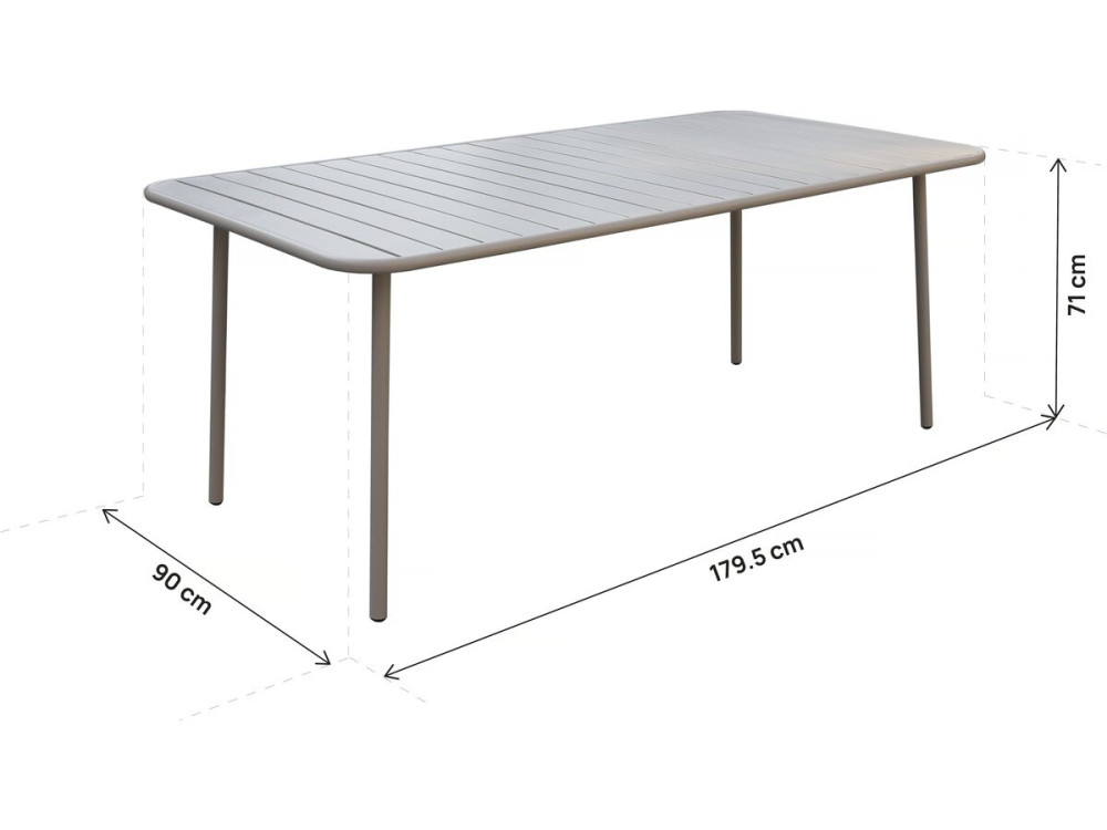 "Bilbao" metal garden furniture set - 8 seats - Taupe