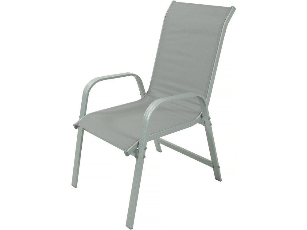 Lagos" extendable aluminium garden table and chairs - 200/320 x 105 x 76 cm - Taupe - Seats 10
