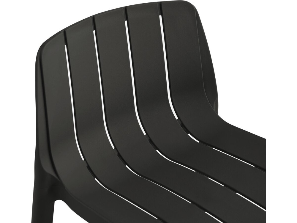 Vaena" high stacking bistro table and chairs - 2 seater - Black