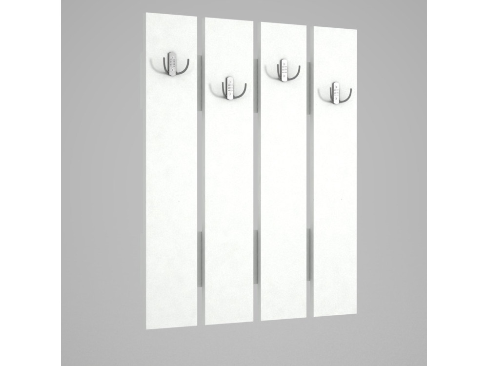 Anita" wooden wall coat rack - 64 x 3 x 80 cm - White