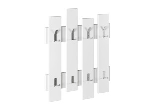 Wave" wooden wall coat rack - 64 x 4 x 79 cm - White