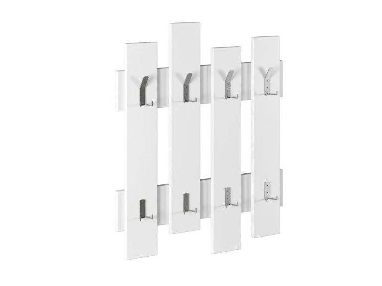 Wave" wooden wall coat rack - 64 x 4 x 79 cm - White