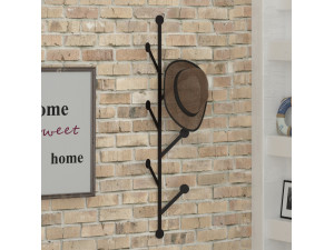 Ponpon" metal wall coat rack - 22 x 5 x 94 cm - Black 2