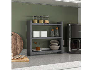 Cosmic" wooden kitchen shelf - 44 x 10 x 40 cm - Charcoal grey 2