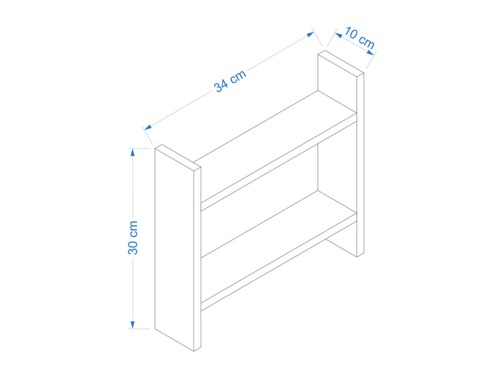 Denver" wooden kitchen shelf - 34 x 10 x 30 cm - White