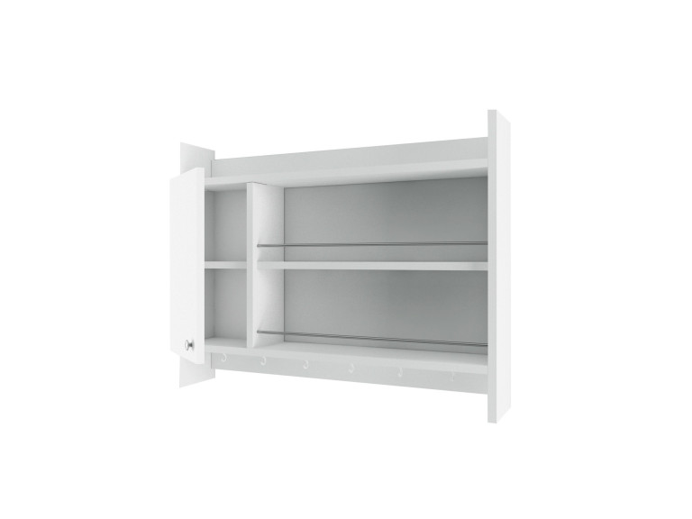 Knerr" wooden kitchen shelf - 85 x 13 x 65 cm - White