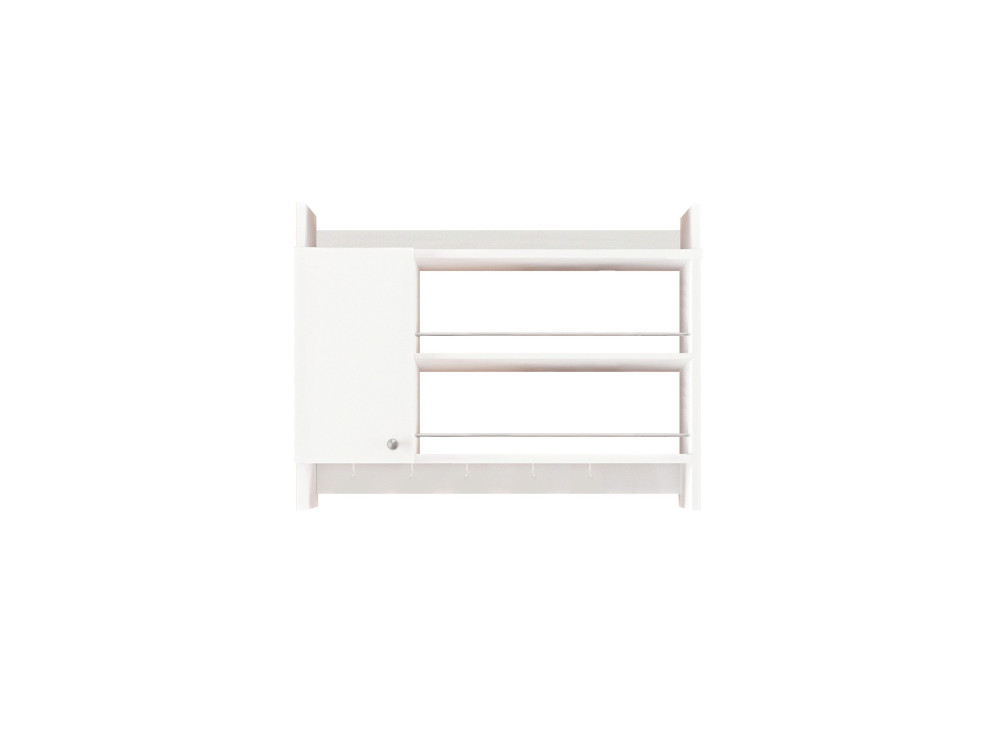 Knerr" wooden kitchen shelf - 85 x 13 x 65 cm - White
