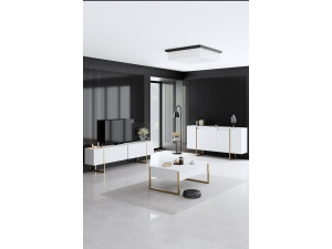 Luxe" wooden lounge furniture set - 160 x 35 x 80 cm - White 2
